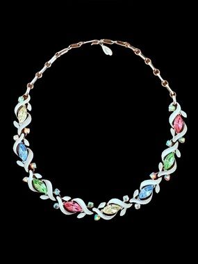 Vintage Pastel Lisner Fruit Salad Choker Necklace MCM 50's